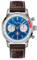 Breitling Top Time B01 Shelby Cobra Blue Dial Brown Leather Strap Watch for Men - AB01763A1C1X1