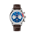 Breitling Top Time B01 Shelby Cobra Blue Dial Brown Leather Strap Watch for Men - AB01763A1C1X1