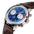 Breitling Top Time B01 Shelby Cobra Blue Dial Brown Leather Strap Watch for Men - AB01763A1C1X1
