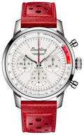 Breitling Top Time B01 Ford Thunderbird White Dial Red Leather Strap Watch for Men - AB01766A1A1X1
