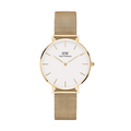 Daniel Wellington Classic Petite Evergold White Dial Gold Mesh Bracelet Watch For Women - DW00100346