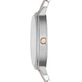 Emporio Armani Silver Sunray Dial Two Tone Steel Strap Watch For Women - AR11113