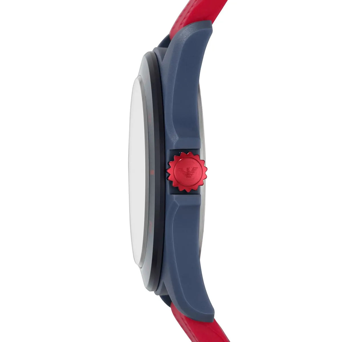 Emporio Armani Sigma Silver Dial Red Silicone Strap Watch for Men - AR11219