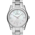 Emporio Armani Valeria Quartz Mother of Pearl Dial Silver Steel Strap Watch For Women - AR11030