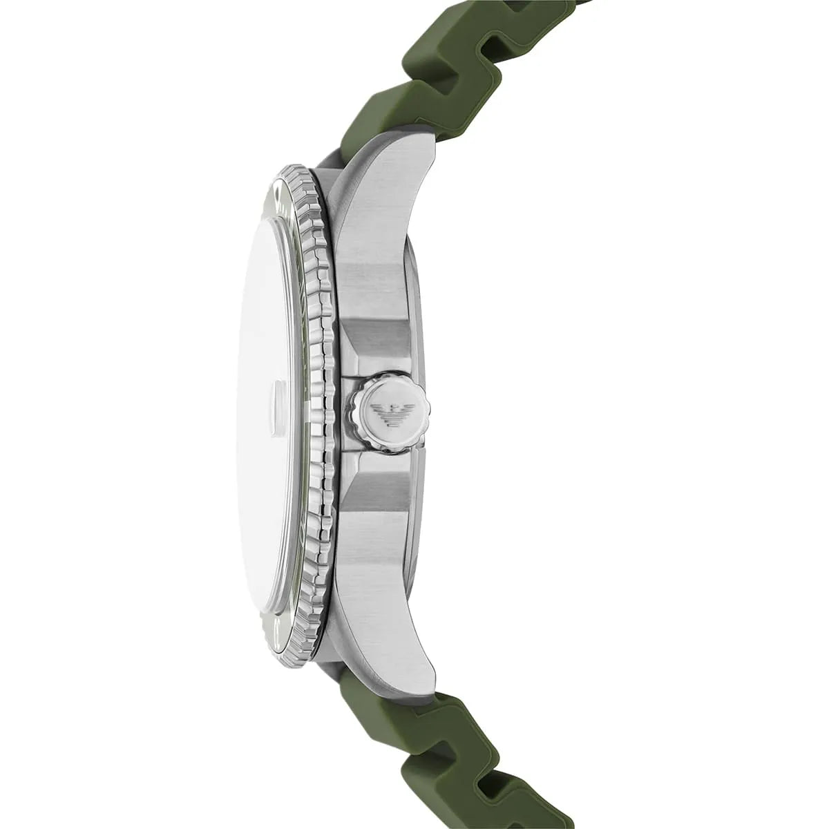 Emporio Armani World Explorer Green Dial Green Silicone Strap Watch for Men - AR11638