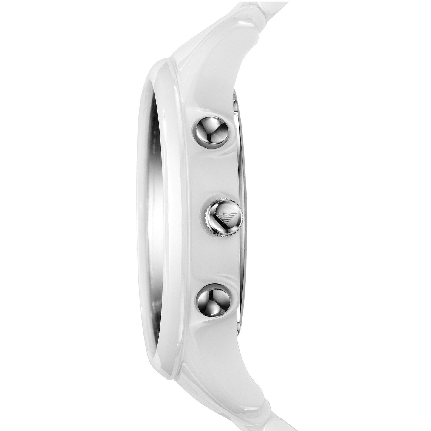 Emporio Armani Ceramica Chronograph White Dial White Strap Watch For Men - AR1453