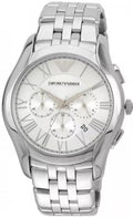 Emporio Armani Velente Chronograph Quartz Silver Dial Silver Steel Strap Watch For Men - AR1702