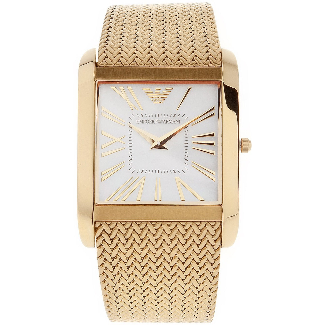Emporio Armani Mother of Pearl Dial Gold Mesh Bracelet Watch For Men - AR2016