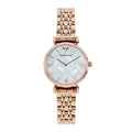 Emporio Armani Mother of Pearl Dial Rose Gold Steel Strap Watch For Women - AR11110