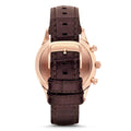 Emporio Armani Classic Chronograph Burgundy Dial Brown Leather Strap Watch For Men - AR1890