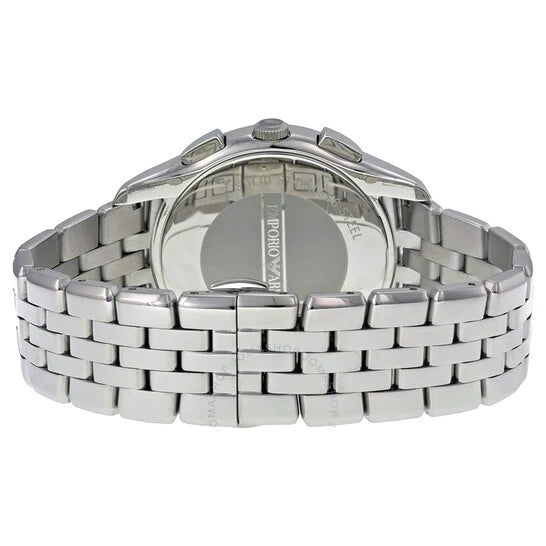 Emporio Armani Velente Chronograph Quartz Silver Dial Silver Steel Strap Watch For Men - AR1702