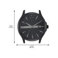 Armani Exchange Hampton Chronograph Black Dial Black Steel Strap Watch For Men - AX2104