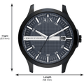 Armani Exchange Hampton Quartz Blue Dial Black Leather Strap Watch for Men - AX2411