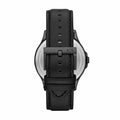 Armani Exchange Hampton Quartz Blue Dial Black Leather Strap Watch for Men - AX2411