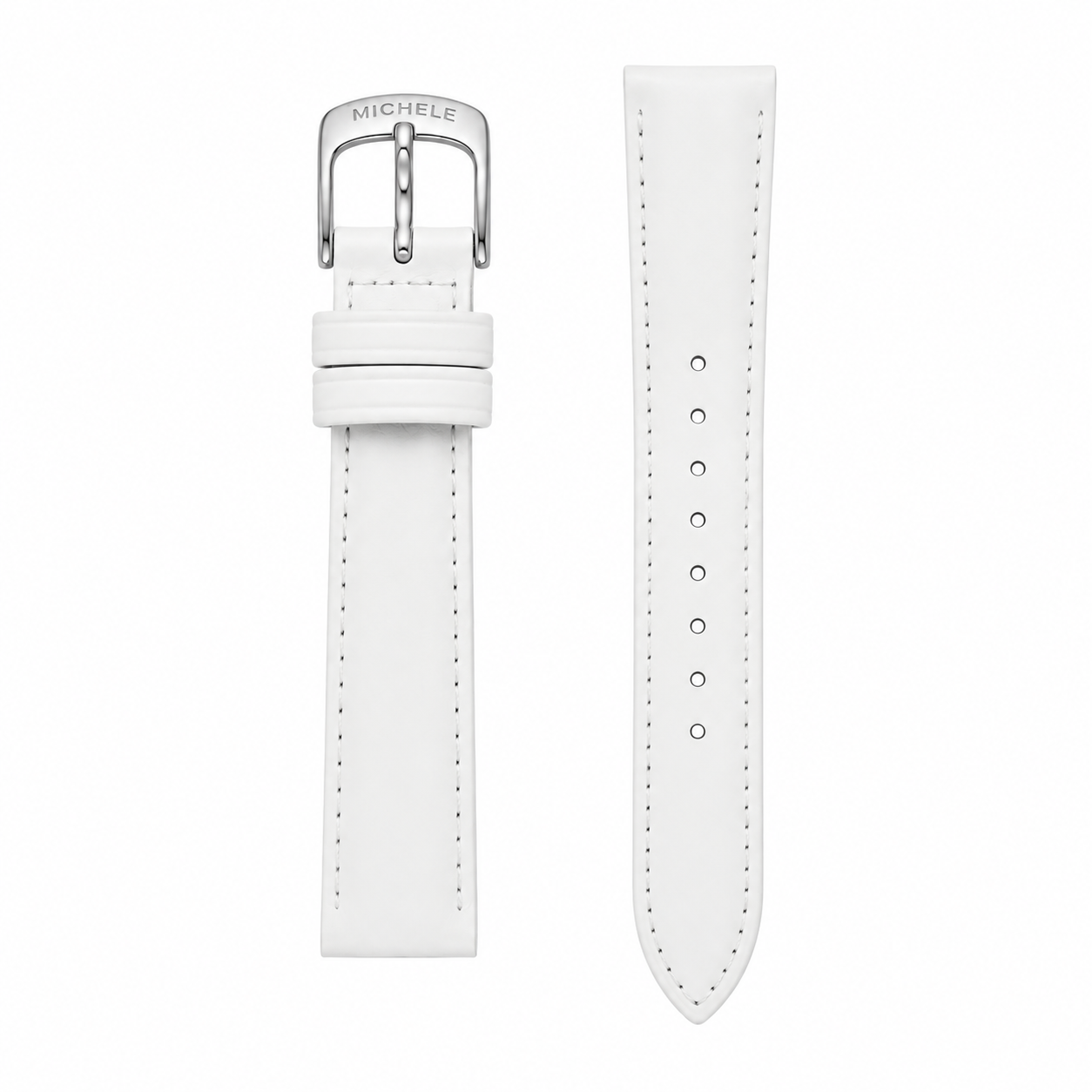 Michele Serein Mother of Pearl Dial White Leather Strap Watch for Women - MWW21B000013