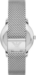 Emporio Armani Minimalist Quartz Blue Dial Silver Steel Strap Watch For Men - AR11571