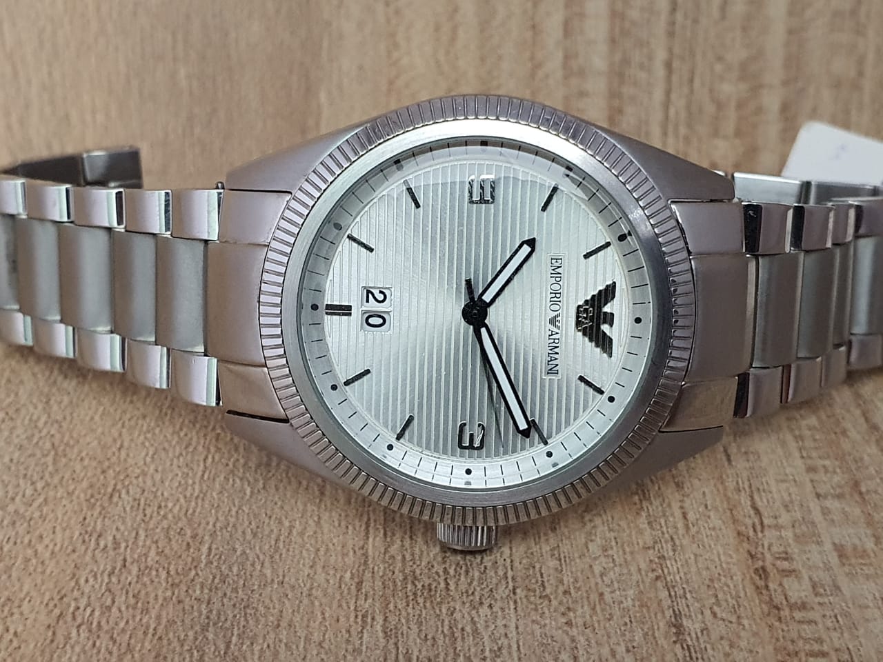 Emporio Armani Classic Silver Dial Silver Steel Strap Watch for Men - AR5894