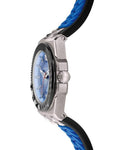 Versace Chain Reaction Quartz Blue Dial Blue & Black Leather Strap Watch for Men - VEDY00119