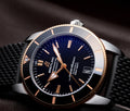 Breitling Superocean Heritage II B20 42mm Black Dial Black Mesh Bracelet Mens Watch - UB2010121B1S1