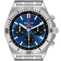 Breitling Chronomat B01 42mm Blue Dial Silver Steel Strap Watch for Men - AB0134101C1A1