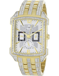 Bulova Crystal Chronograph White Dial Two Tone Steel Strap Watch for Men - 98C109