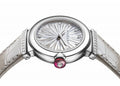 Bvlgari LVCEA Diamonds Silver Mother of Pearl Dial Silver Leather Strap Watch for Women - LVCEA103367