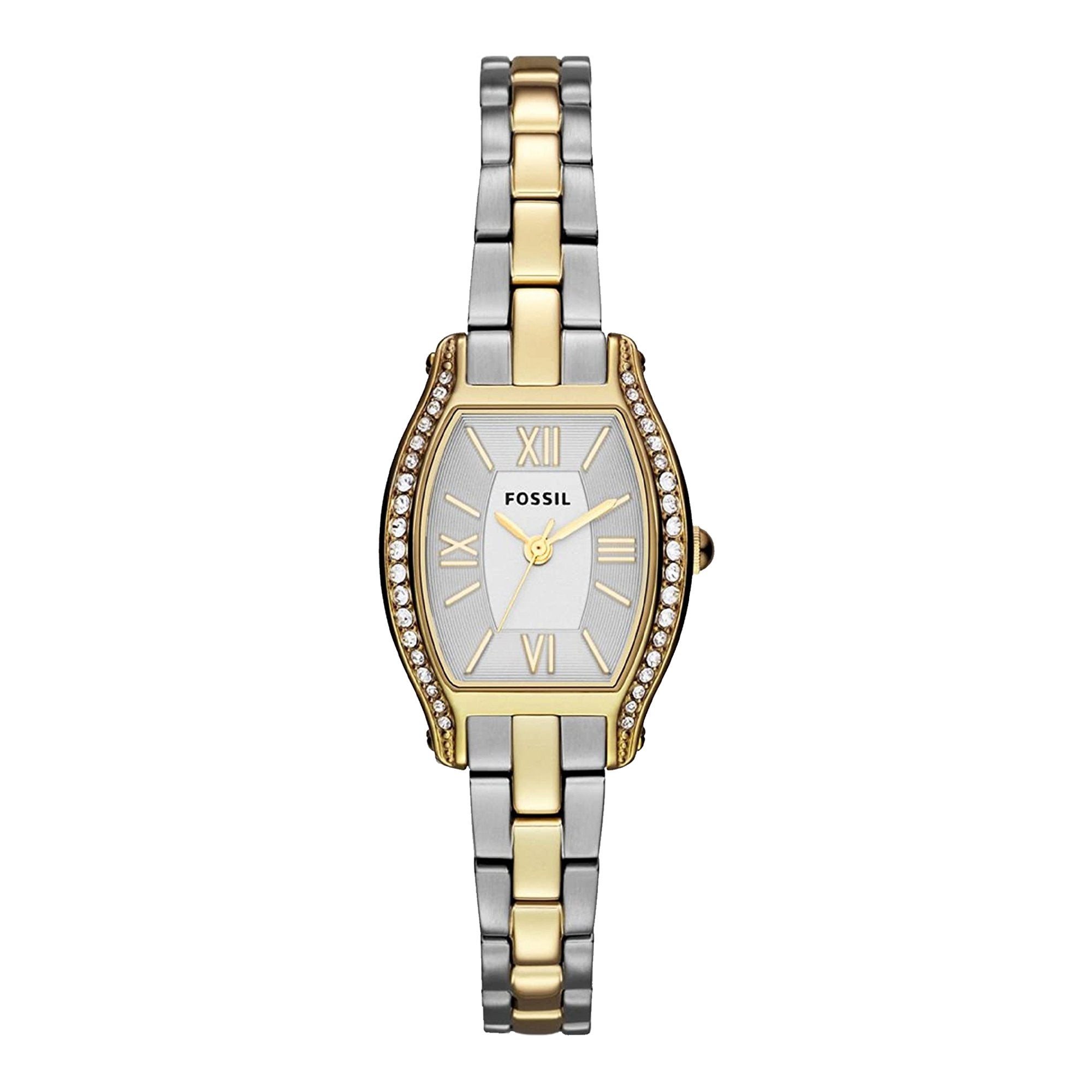 Fossil Molly Silver Dial Two Tone Steel Strap Watch for Women - ES3287