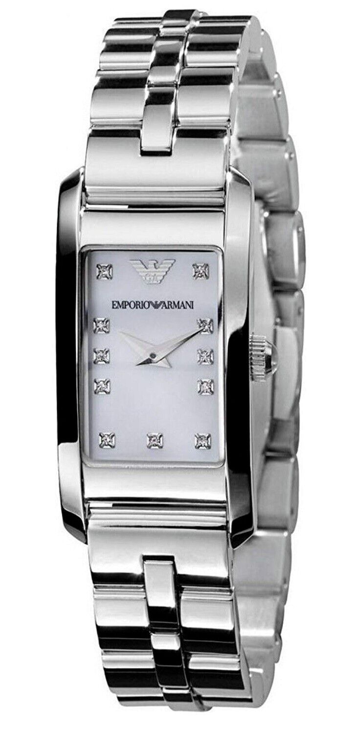 Emporio Armani Donna Mother Of Pearl White Dial Silver Steel Strap Watch for Women - AR3167