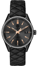 Tag Heuer Carrera Diamonds Anthracite Black Dial Black Leather Strap Watch for Women - WAR1115.FC6392