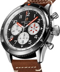 Breitling Super Avi B04 Chronograph GMT 46 Mosquito Black Dial Brown Leather Strap Watch for Men - YB04451A1B1X1
