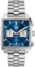 Tag Heuer Monaco Automatic Chronograph Blue Dial Silver Steel Strap Watch for Men - CBL2111.BA0644