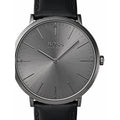 Hugo Boss Modern Grey Dial Black Leather Strap Watch for Men - 1513540