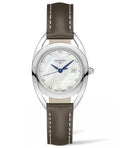 Longines Equestrian Mother of Pearl Dial Brown Leather Strap Watch for Women - L6.136.4.87.2