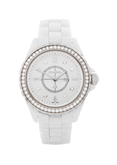 Chanel J12 Quartz Diamonds White Dial White Steel Strap Watch for Women - J12 H3110