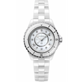 Chanel J12 Diamonds Mother of Pearl White Dial White Steel Strap Watch for Women - J12 H5704