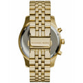 Michael Kors Lexington Chronograph Black Dial Gold Steel Strap Watch for Men - MK8286