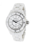 Chanel J12 Diamonds Ceramic White Dial White Steel Strap Watch for Women - J12 H1628