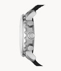 Fossil Nate Chronograph Black Dial Black Leather Strap Watch for Men - JR1436
