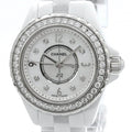 Chanel J12 Quartz Diamonds White Dial White Steel Strap Watch for Women - J12 H3110