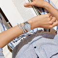 Michael Kors Kerry Mother of Pearl Dial Silver Stainless Steel Strap Watch for Women - MK3395