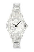 Bulova Crystal Silver Dial Silver Steel Strap Watch for Women - 96L226