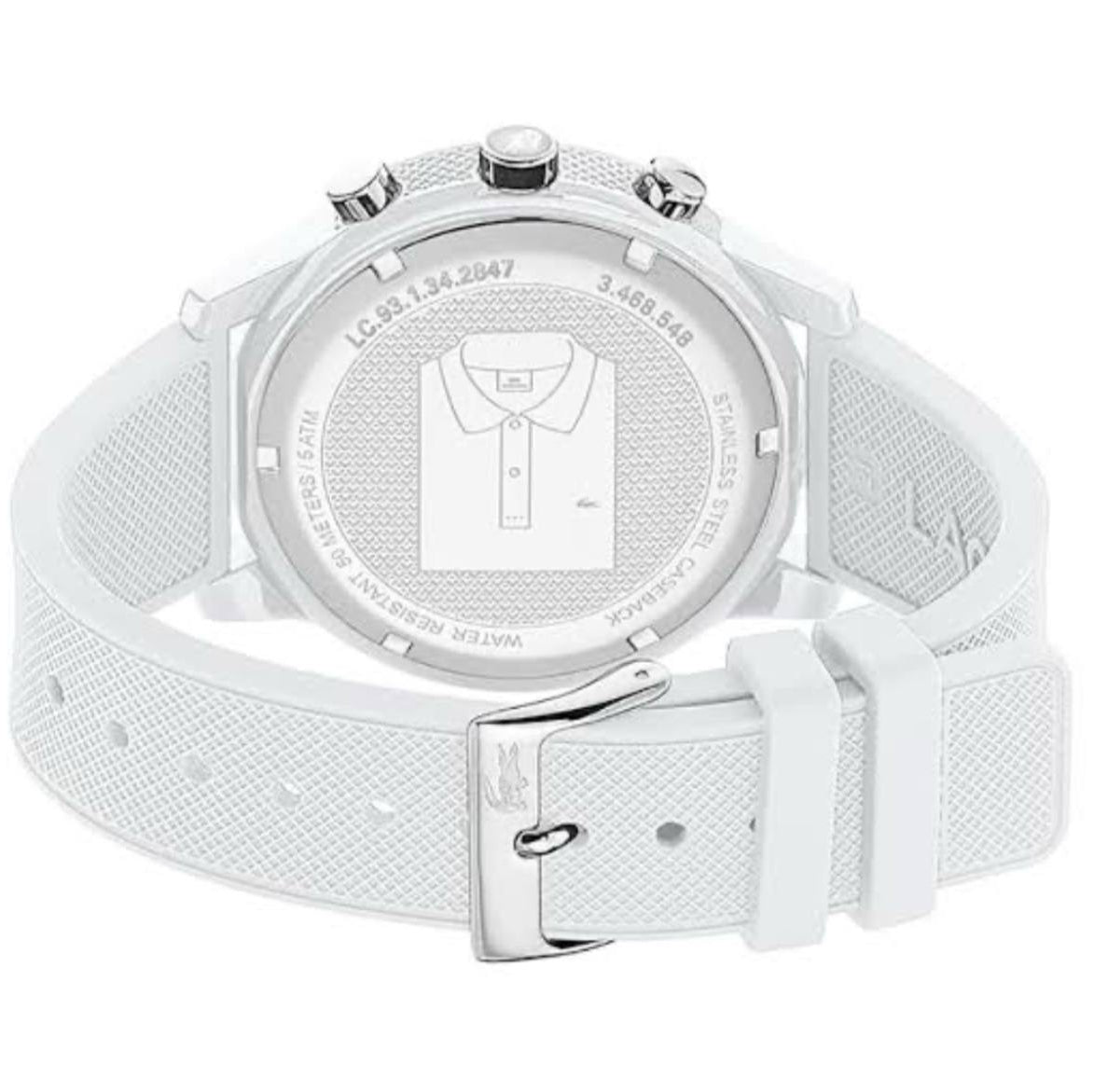 Lacoste 12.12 Chronograph White Dial White Silicon Strap Watch for Men - 2010974