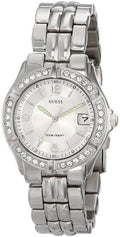 Guess Water Pro Diamonds Silver Dial Silver Steel Strap Watch For Women - G75511M