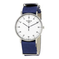 Tissot T Classic Everytime Large White Dial Blue NATO Strap Watch For Men - T109.610.17.037.00