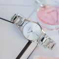 Calvin Klein Dainty Silver Dial Silver Steel Strap Watch for Women - K7L23146