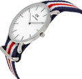 Daniel Wellington Classic Canterbury White Dial Two Tone NATO Strap Watch For Women - DW00100051