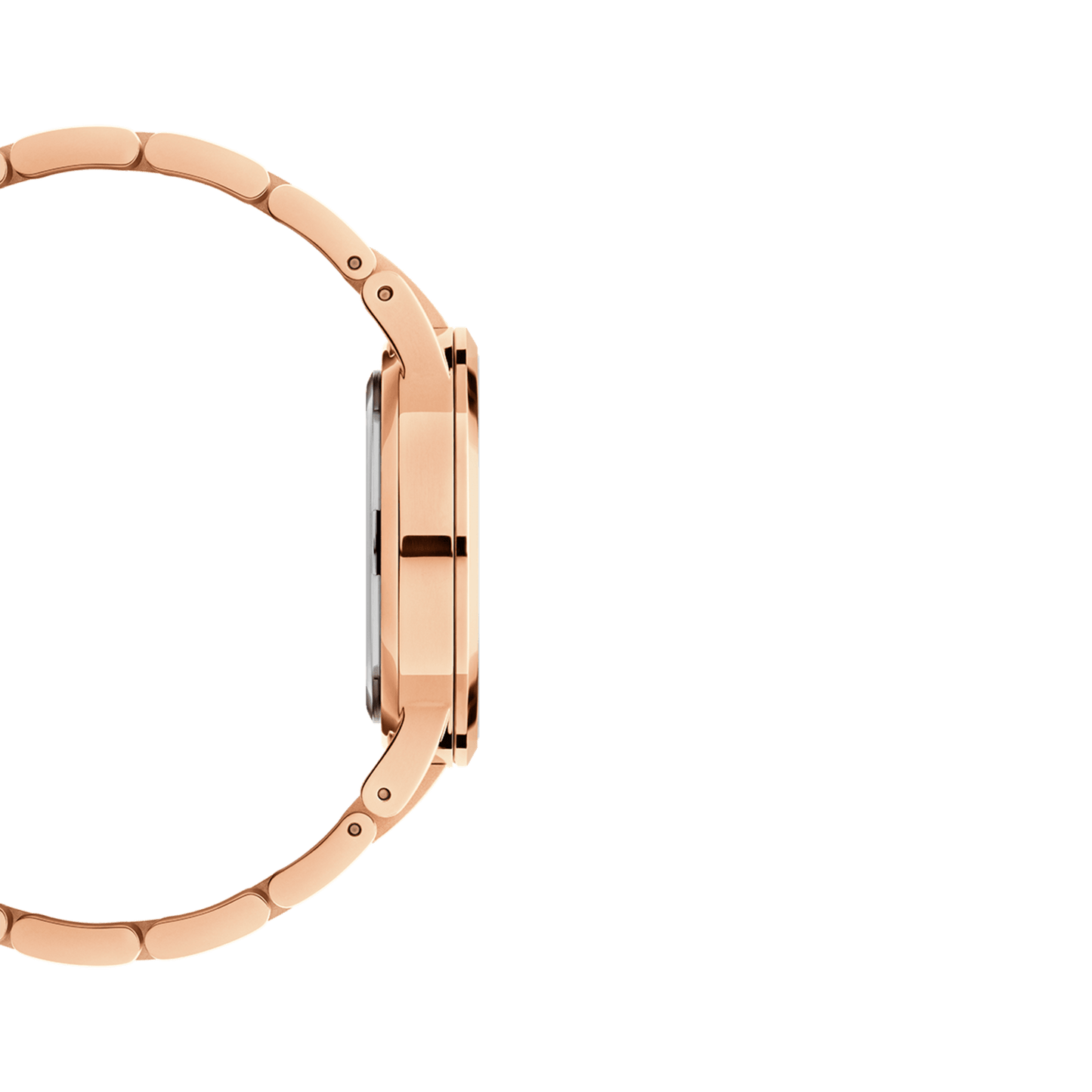 Daniel Wellington Iconic Link Analog Black Dial Rose Gold Steel Strap Watch For Women - DW00100214