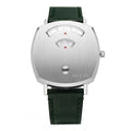 Gucci Grip Quartz Silver Dial Green Leather Strap Unisex Watch - YA157406