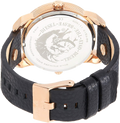 Diesel Mini Daddy Dual Time Black & Gold Dial Black Leather Strap Watch For Men - DZ7317