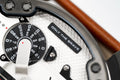 Diesel Mr. Daddy 2.0 Chronograph Silver Dial Brown Leather Strap Watch For Men - DZ7394